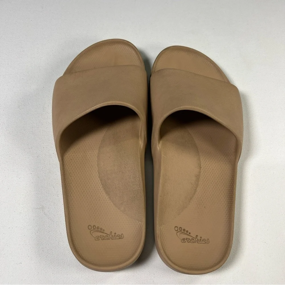 Archie's Arch Support Slide Sandals Tan Taupe Beige Nude Mens 8 Womens 9 - Picture 6 of 13